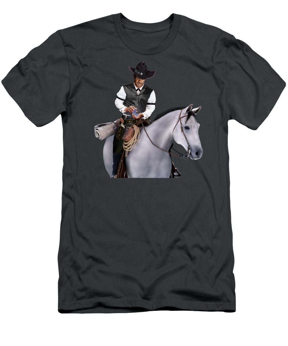 Wild West Gambler T-Shirt featuring the digital art Wild West Gambler by Glenn Holbrook