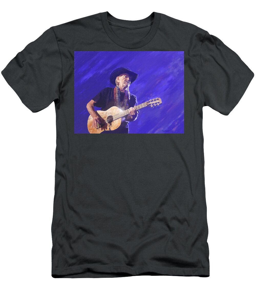 Willie Nelson T-Shirt featuring the painting Willie Nelson by Tod Wallace