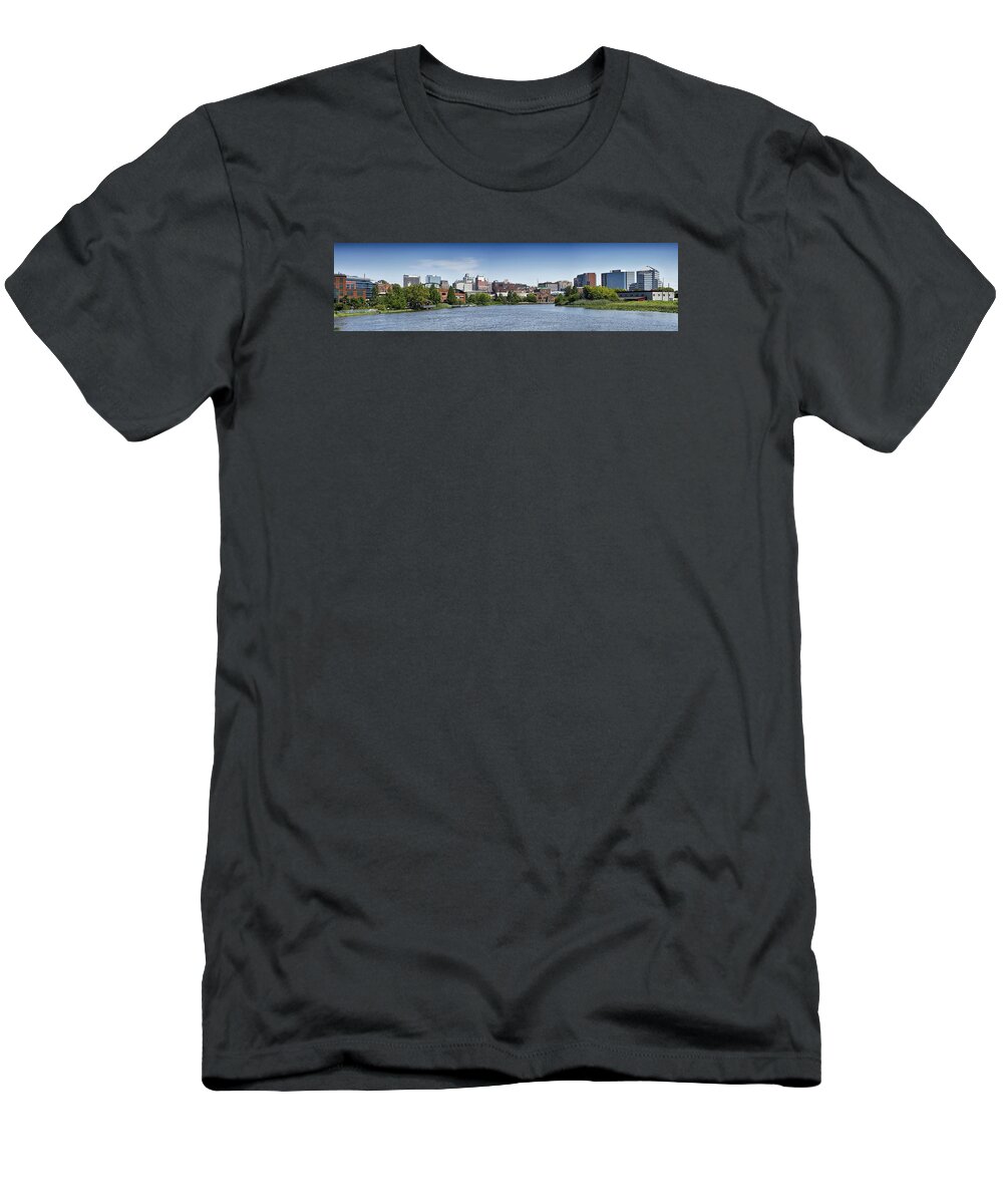wilmington Delaware T-Shirt featuring the photograph Wilmington Skyline Panorama - Delaware by Brendan Reals