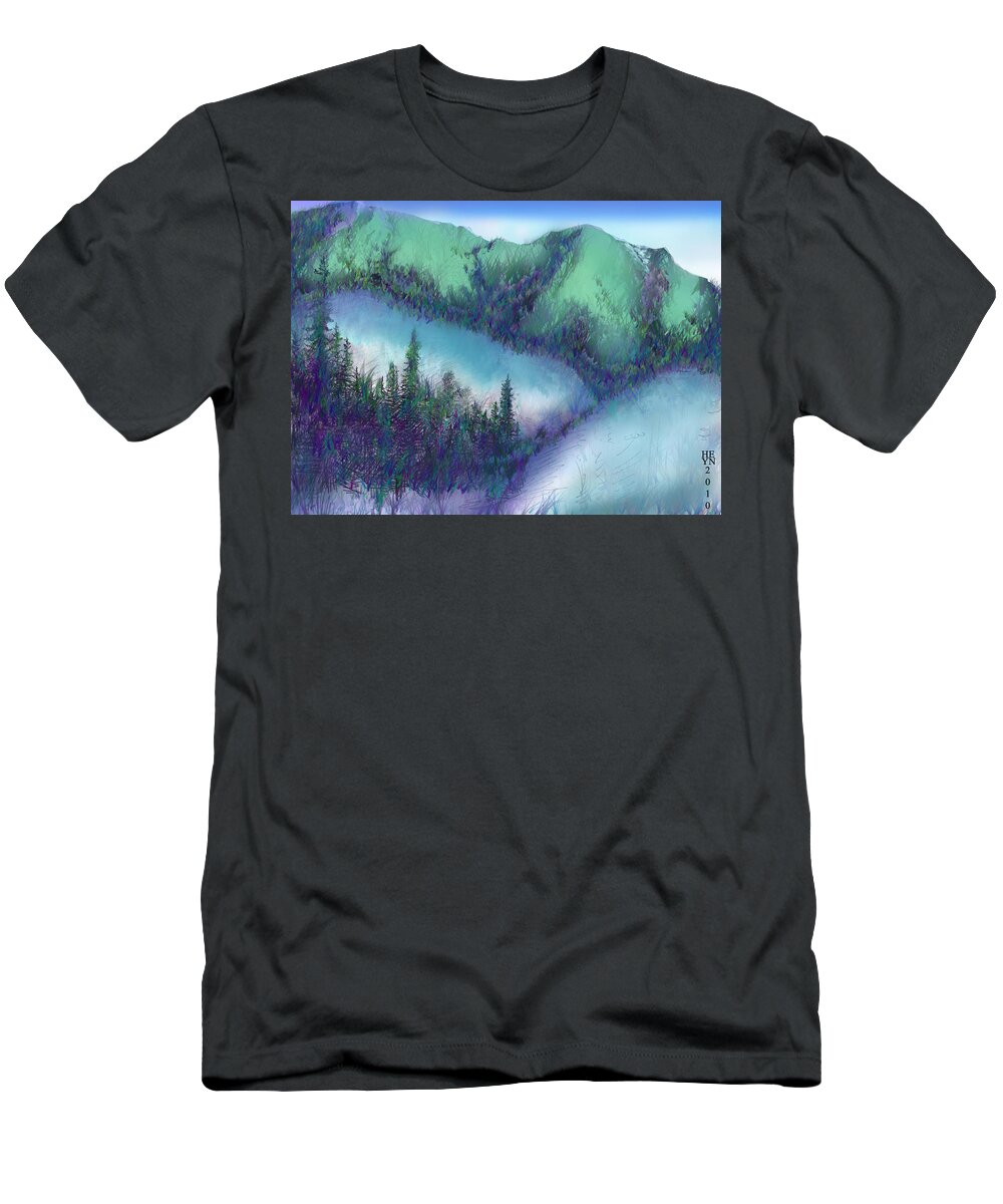 Wilmore T-Shirt featuring the mixed media Wilmore Wilderness Area by Shirley Heyn