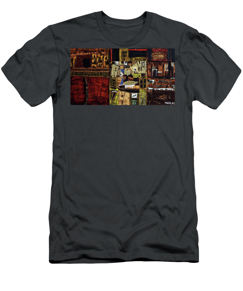 African Fine Art T-Shirt featuring the painting Window On The World by Michael Nene