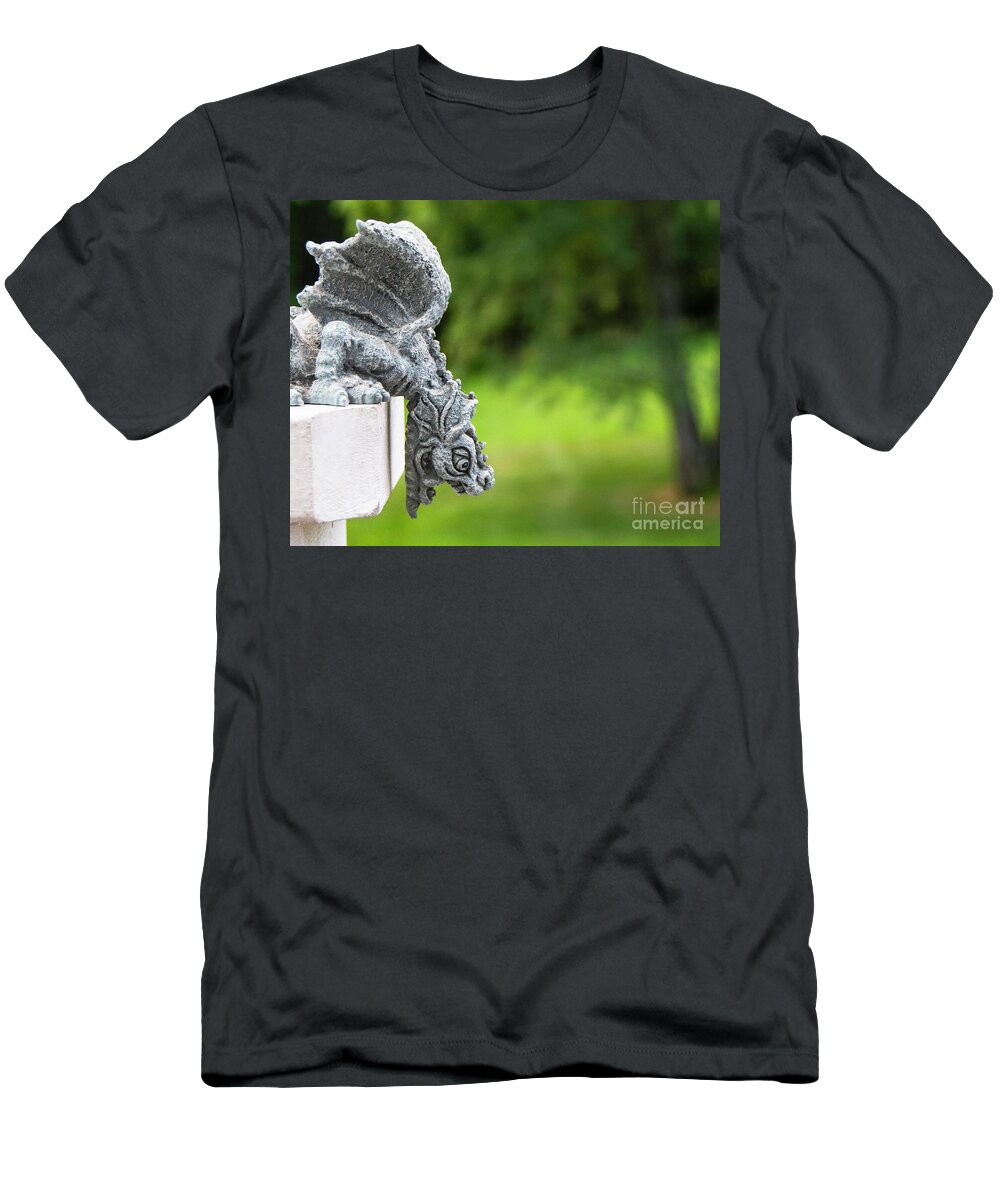 Fantasy T-Shirt featuring the photograph Winged Gargoyle by Kathy Kelly