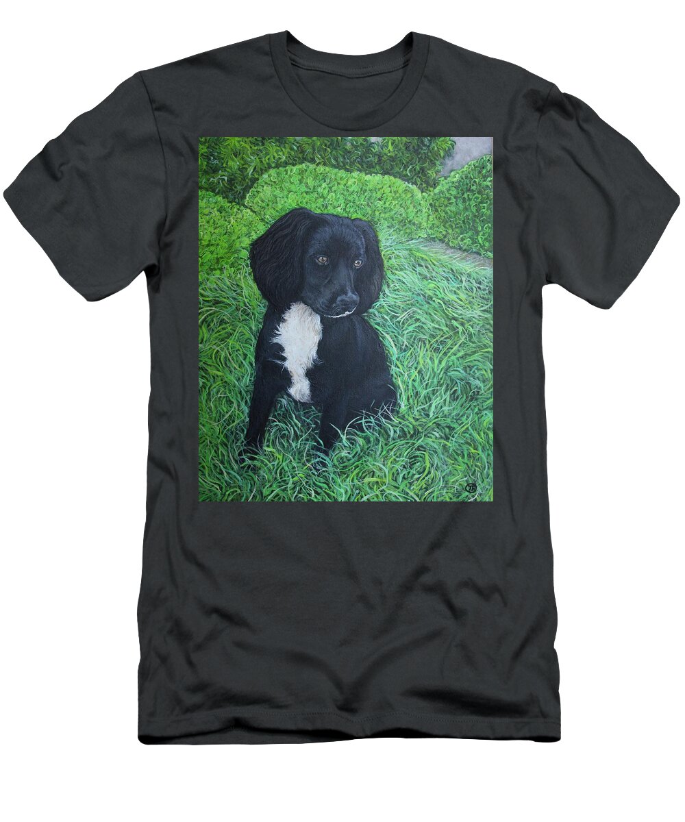 Dog T-Shirt featuring the painting Winnie by Tom Roderick