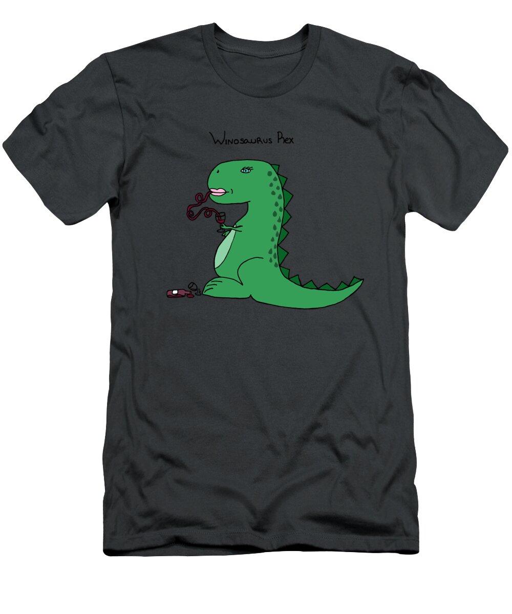 T-rex T-Shirt featuring the digital art Winosaurus Rex by Tamera Dion