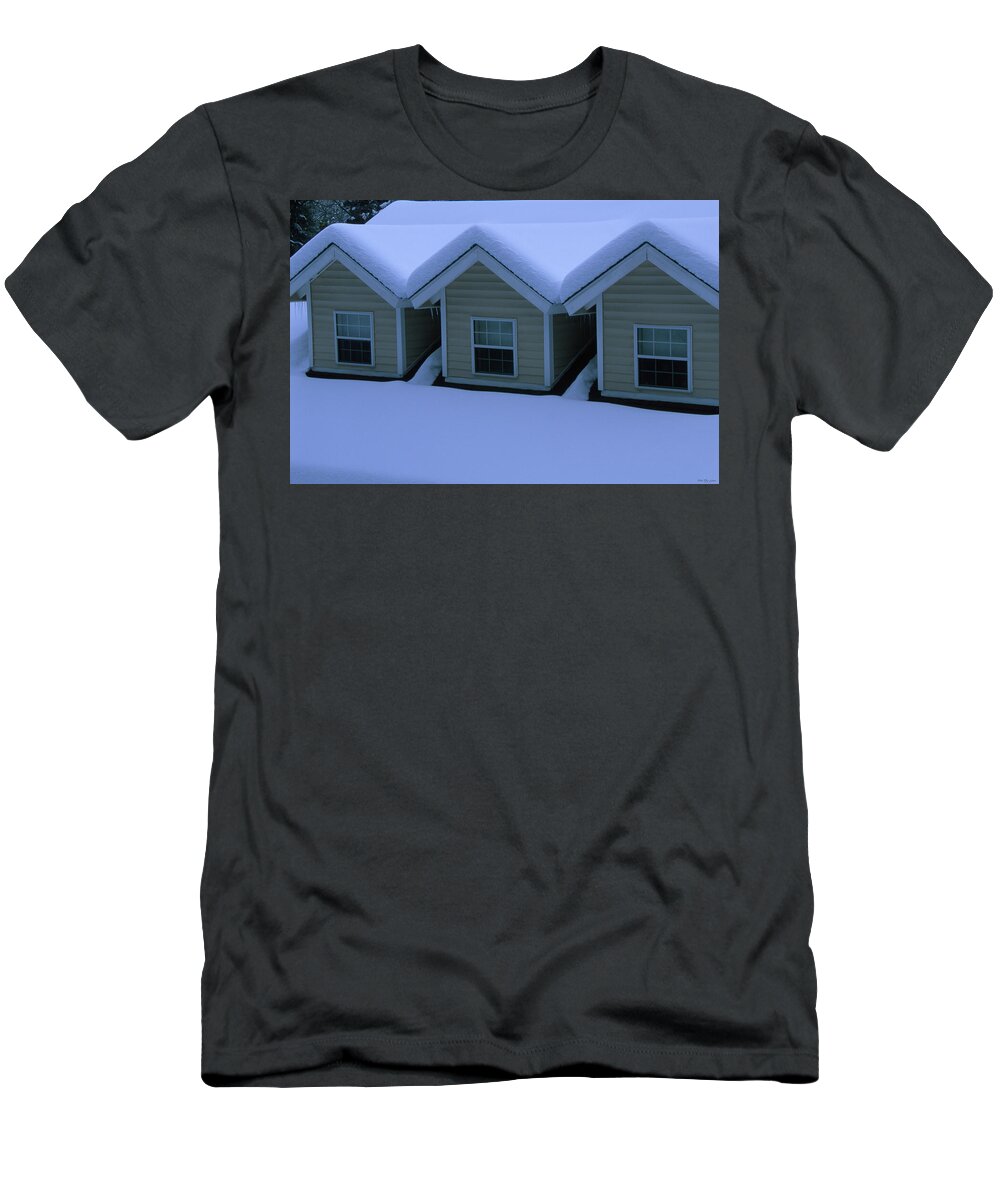 Snow On Rooftop T-Shirt featuring the photograph Winter In Alta Sierra by Soli Deo Gloria Wilderness And Wildlife Photography