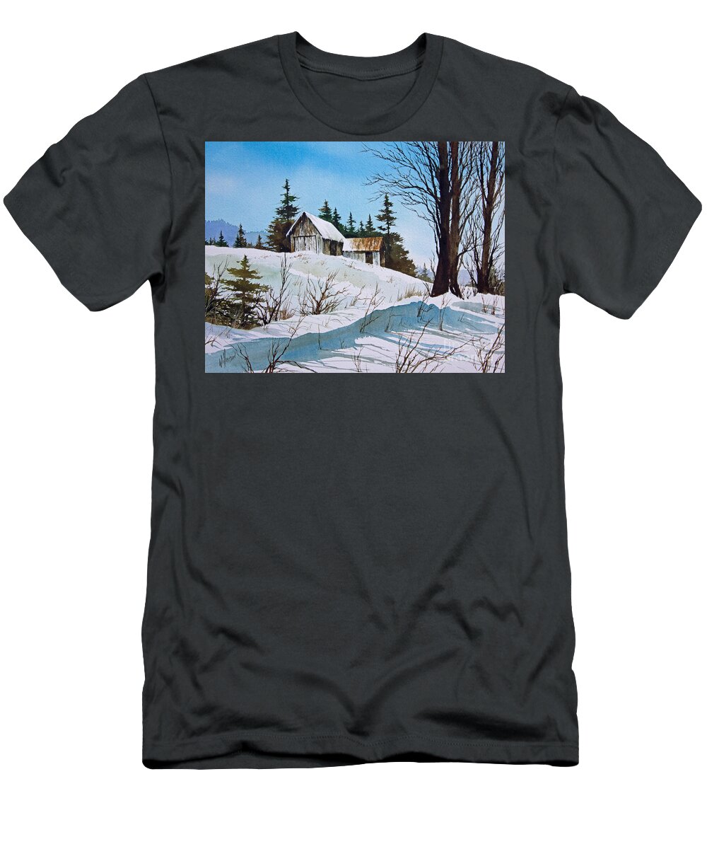Winter T-Shirt featuring the painting Winter Landscape by James Williamson
