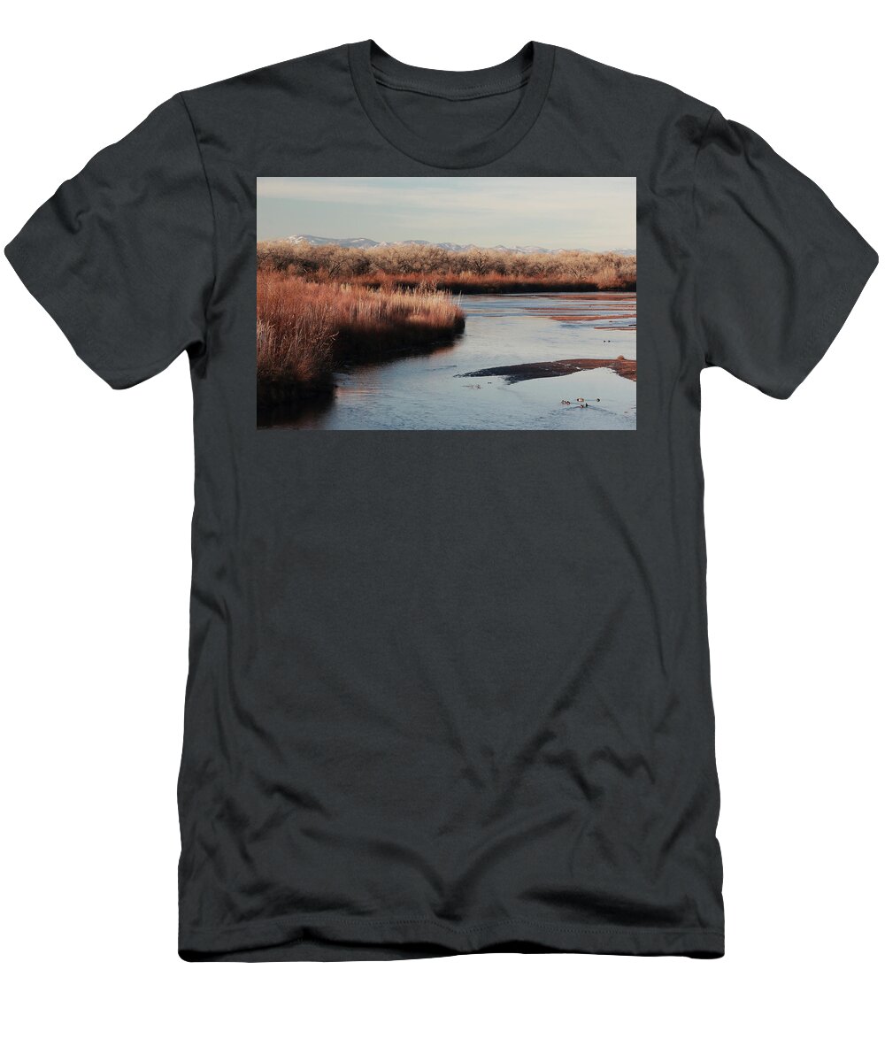 Winter T-Shirt featuring the photograph Winter on the Rio Grande by David Diaz