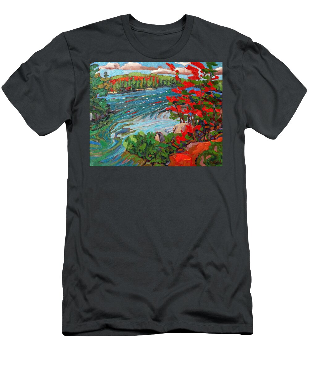 Wolf T-Shirt featuring the painting Wolf Creek by Phil Chadwick