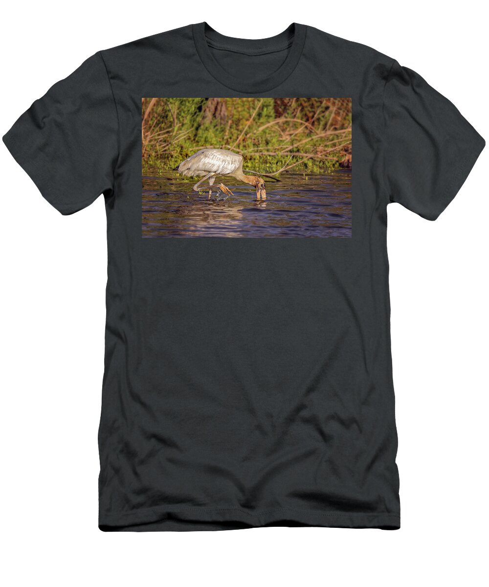 Big Talbot Island T-Shirt featuring the photograph Wood Stork by Peter Lakomy