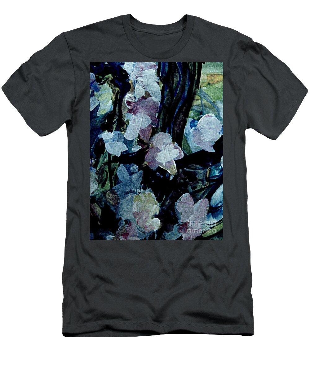 Gouache Abstract Flower Painting T-Shirt featuring the painting Woodland Flowers by Nancy Kane Chapman