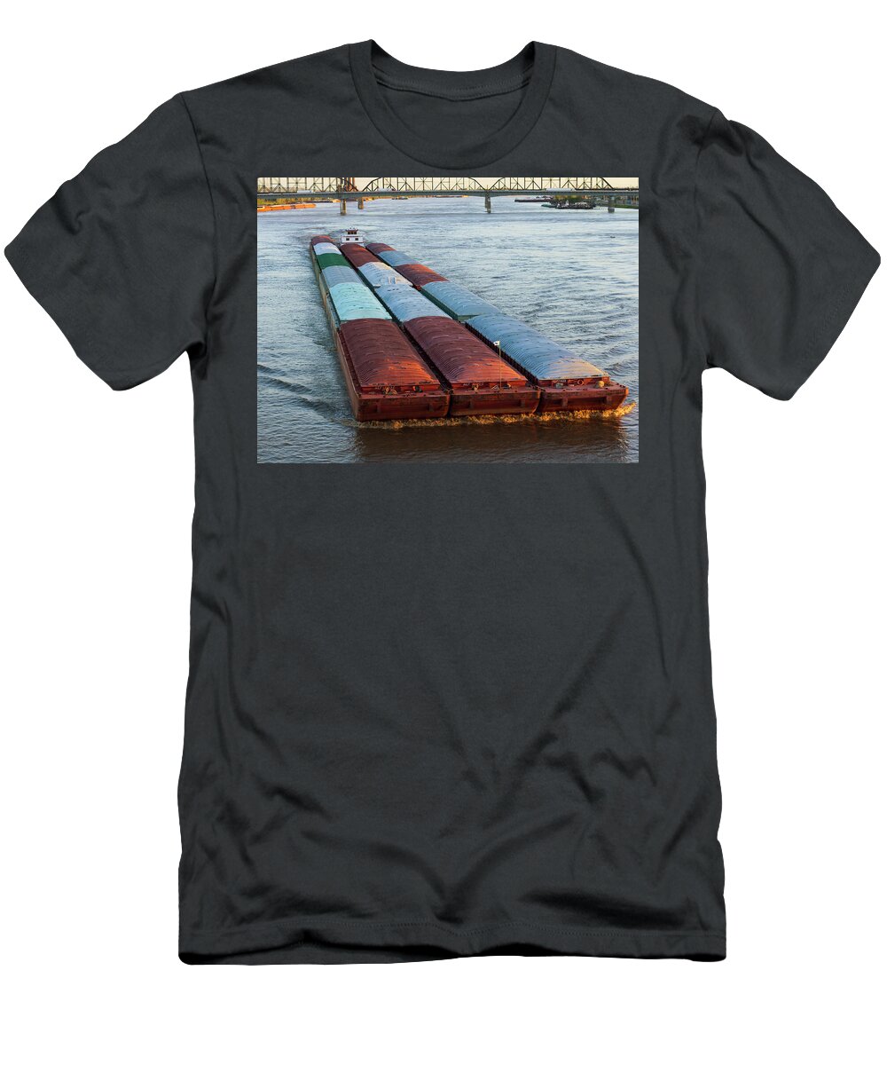 Mississippi River T-Shirt featuring the photograph Working the River by Holly Ross