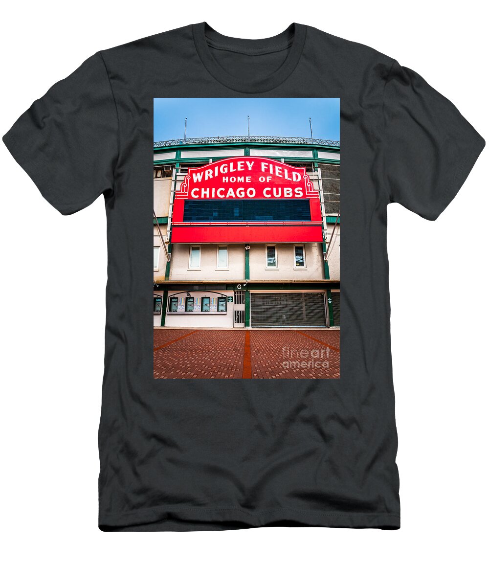Wrigley Field Scoreboard Sign T-Shirt by Paul Velgos - Pixels Merch