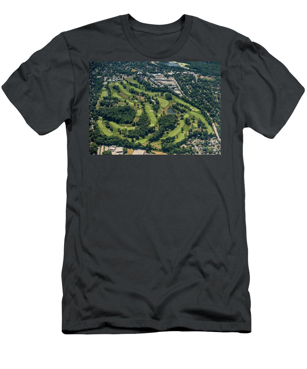 Wykagyl Country Club T-Shirt featuring the photograph Wykagyl Country Club Aerial by David Oppenheimer