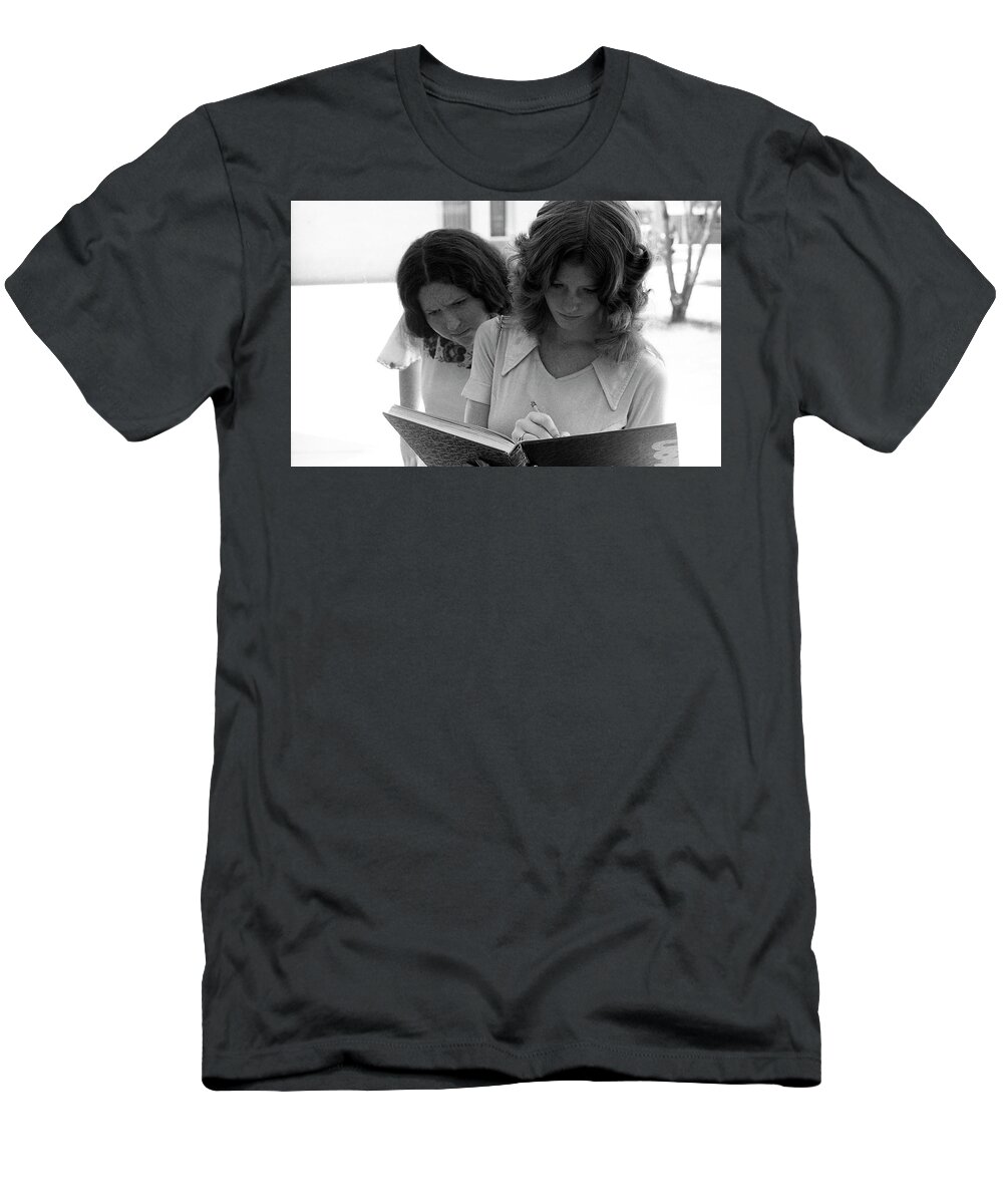 Phoenix T-Shirt featuring the photograph Yearbook Signing, 1972, Part 1 by Jeremy Butler