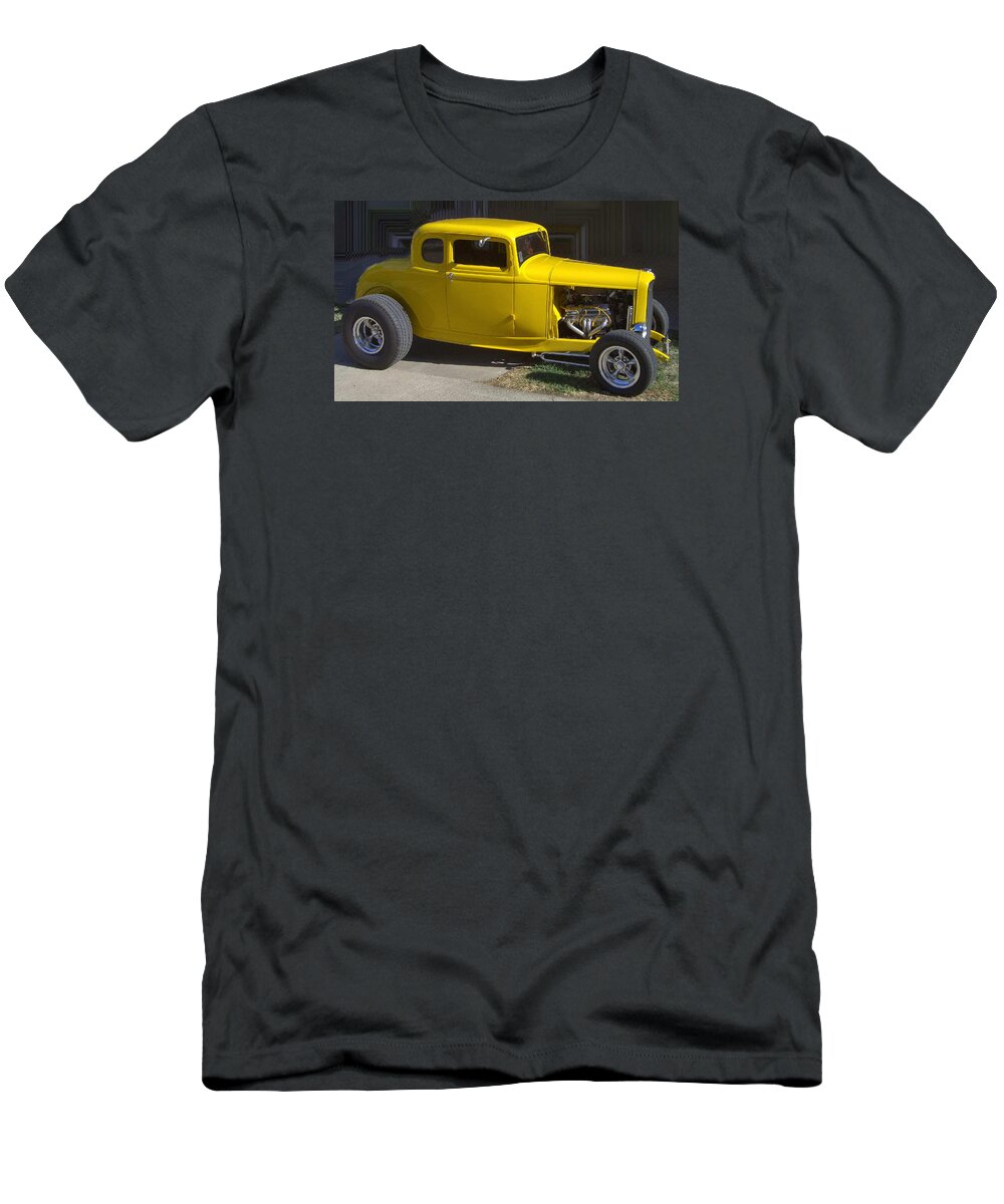 Hot Rod T-Shirt featuring the photograph Y E L L O W  5-Window by Lin Grosvenor