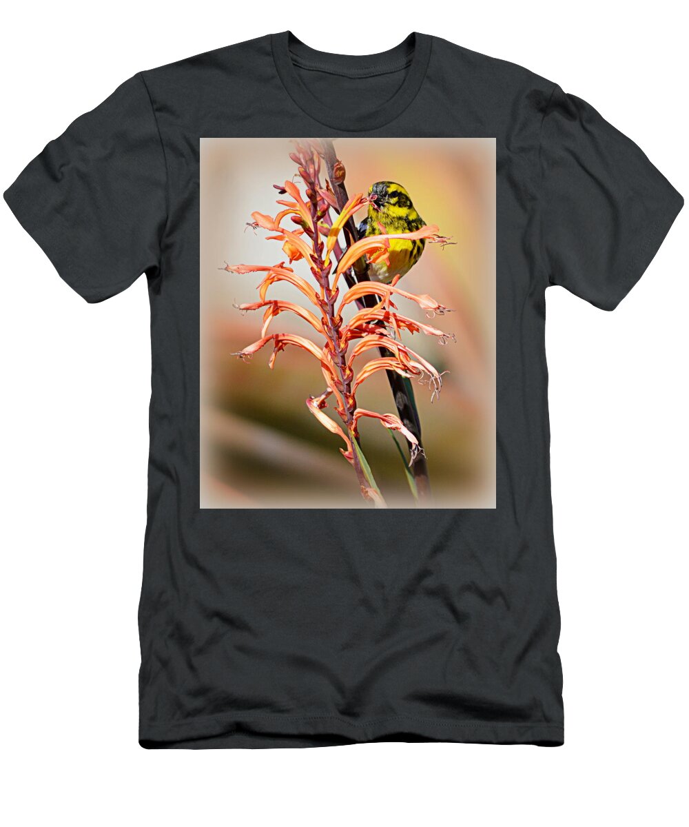 Bird T-Shirt featuring the photograph Yellow Bird Hi by AJ Schibig