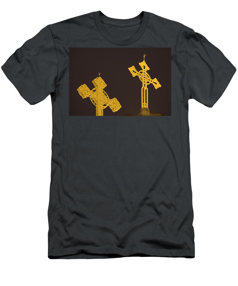 Architecture T-Shirt featuring the photograph Yellow crosses by Ian Middleton