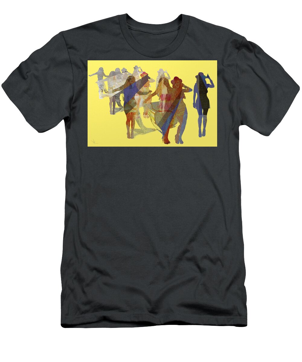 Victor Shelley T-Shirt featuring the painting Yellow Dance by Victor Shelley