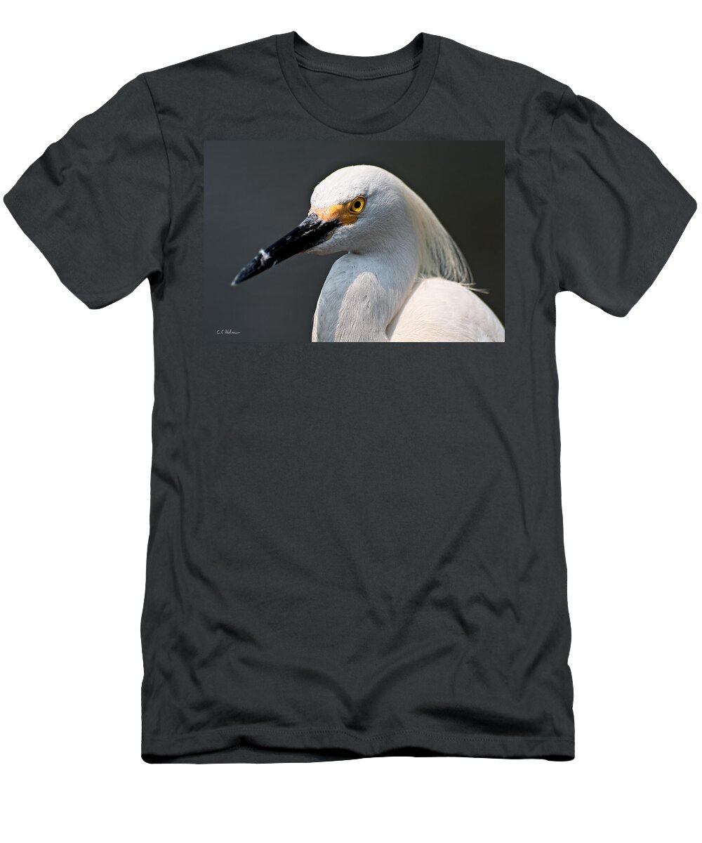 Snowy Egret T-Shirt featuring the photograph Yellow Eye by Christopher Holmes