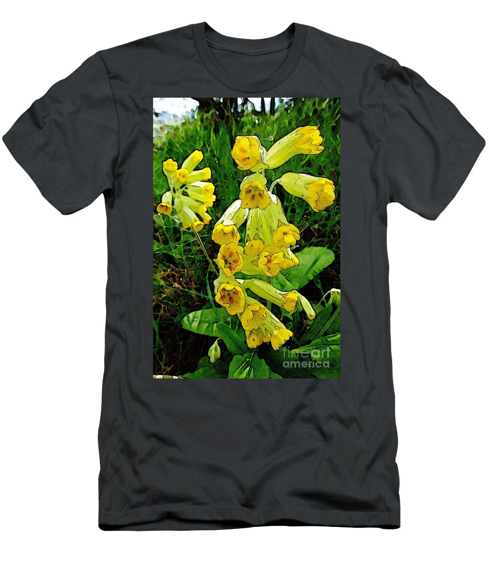 A Path Of Petals T-Shirt featuring the photograph Yellow Flowers 2 by Jean Bernard Roussilhe