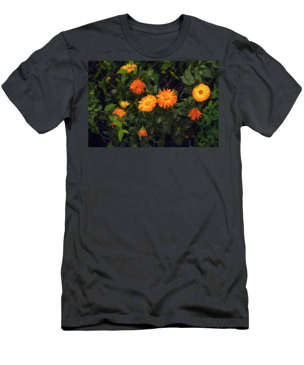 Yellow T-Shirt featuring the photograph Yellow Flowers and Green Leaves by Bill Cannon