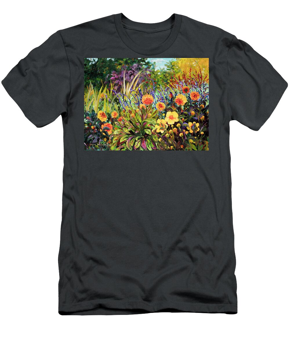 Flowers T-Shirt featuring the painting Yellow Green by Ingrid Dohm