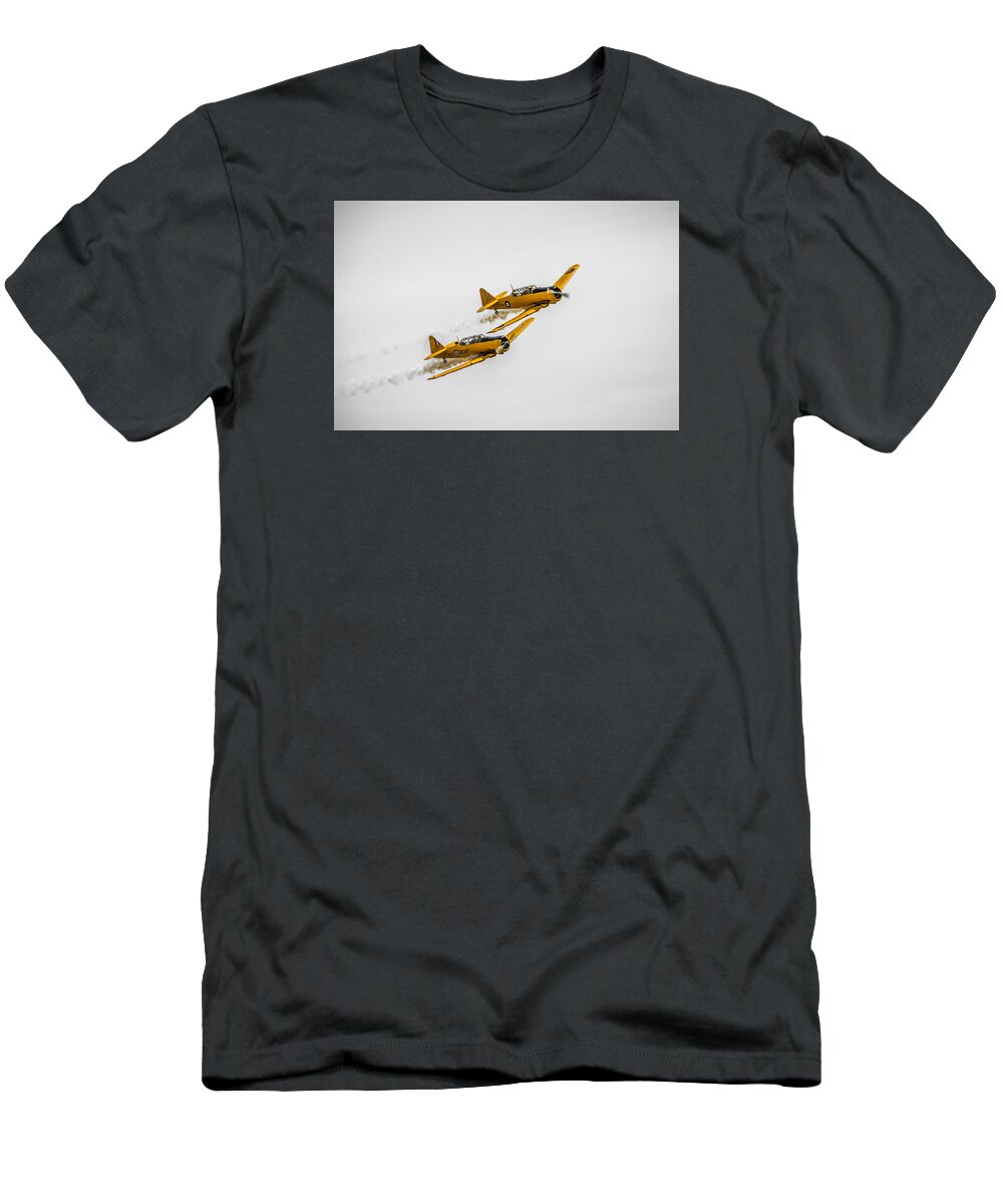 Airport T-Shirt featuring the photograph Yellow Thunder Harvard Team by Bill Cubitt