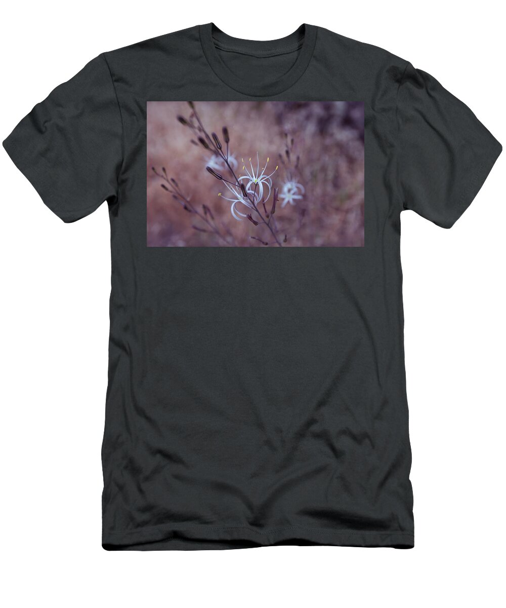Flower T-Shirt featuring the photograph Yellow White on Purple by Mike Gifford