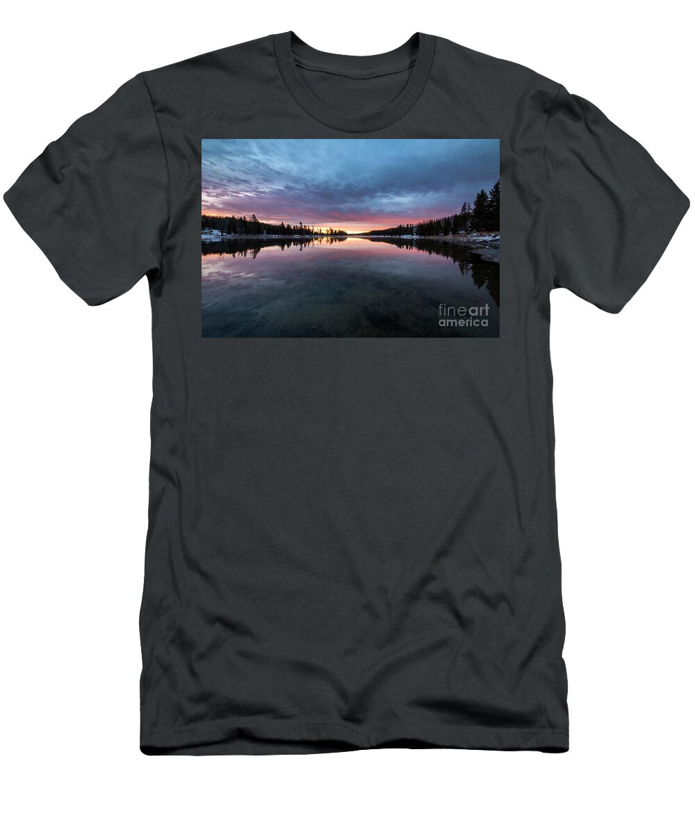 Yellowstone T-Shirt featuring the photograph Yellowstone River Sunrise Colors by Twenty Two North Photography