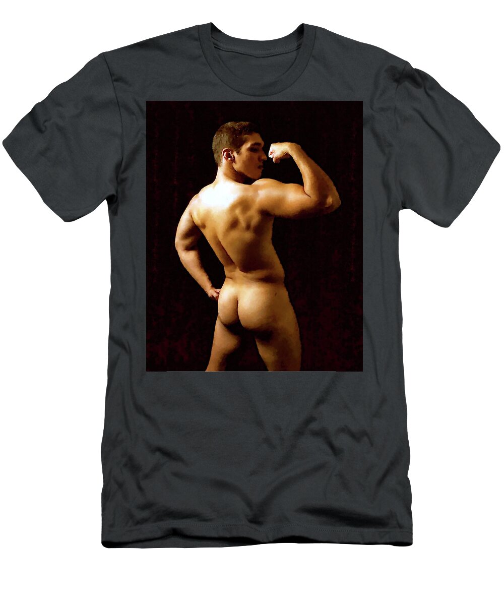 Young T-Shirt featuring the painting Young Herakles by Troy Caperton