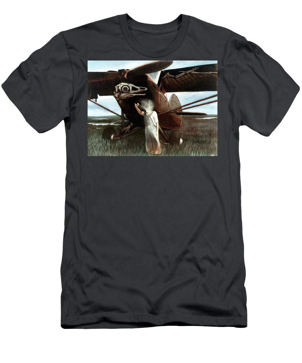 Airplane T-Shirt featuring the painting Young Icarus by William Stoneham