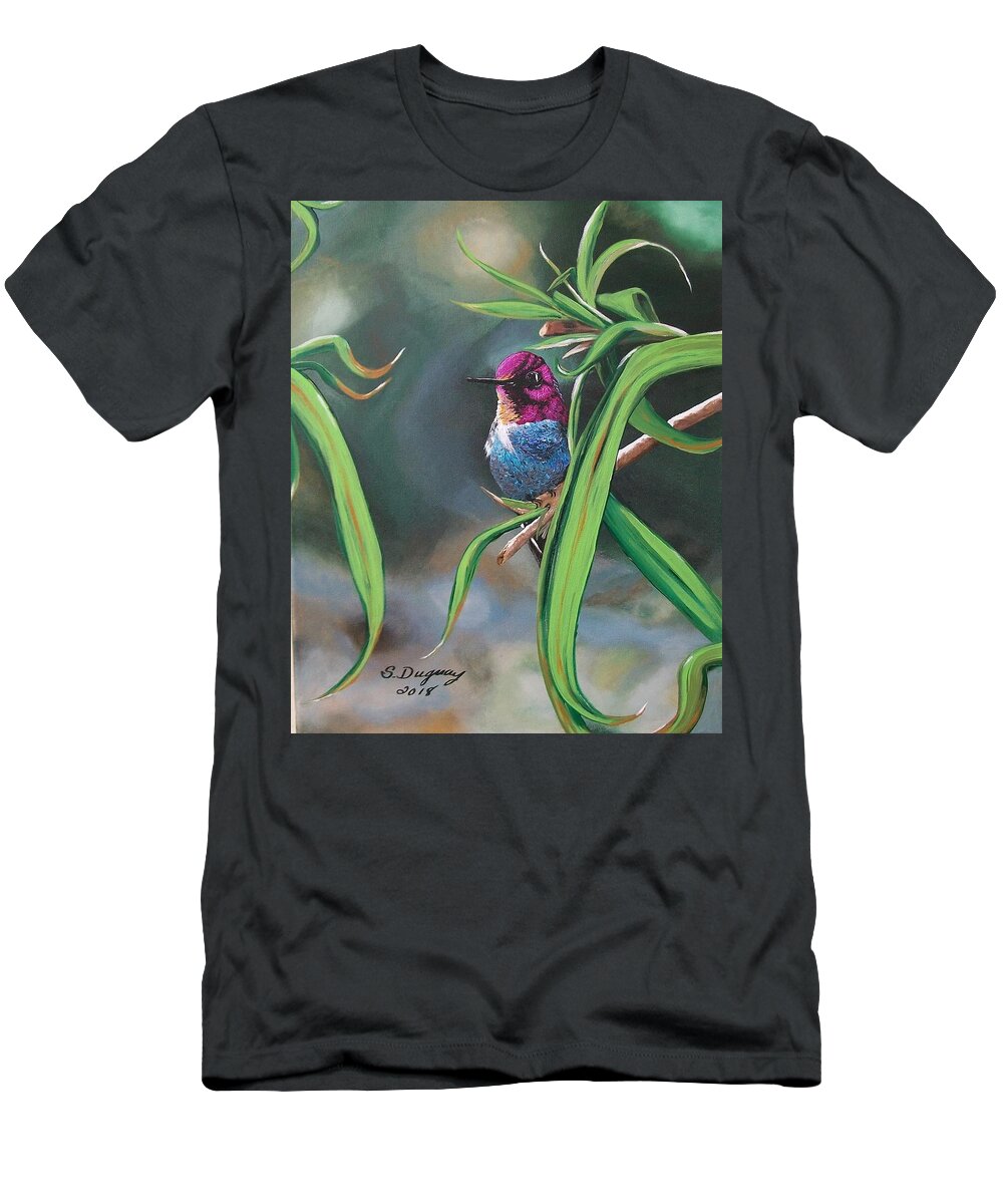 Humming Bird T-Shirt featuring the painting Yuma Hummer by Sharon Duguay