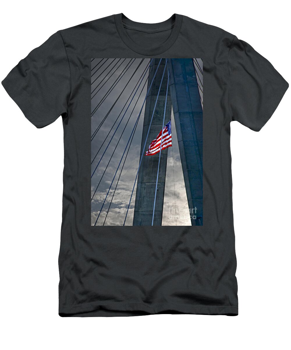 Zakim T-Shirt featuring the photograph Zakim bridge Boston by Elena Elisseeva