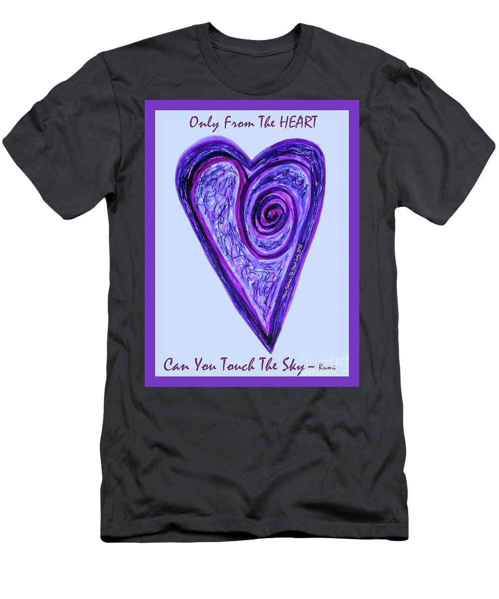 Heart T-Shirt featuring the photograph Zen Heart Pink Purple Vortex by Mars Besso