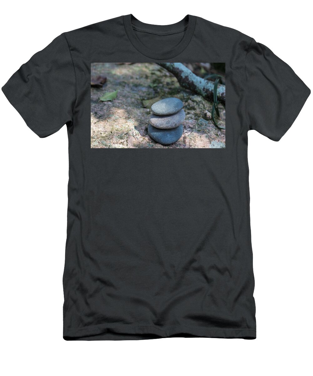 Stone T-Shirt featuring the photograph Zen Stones by Arlene Carmel
