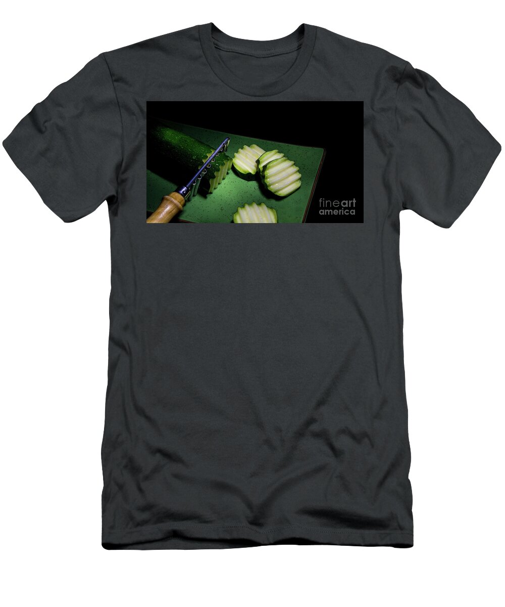 Ingredient T-Shirt featuring the photograph Zigzag Zucchini by Deborah Klubertanz