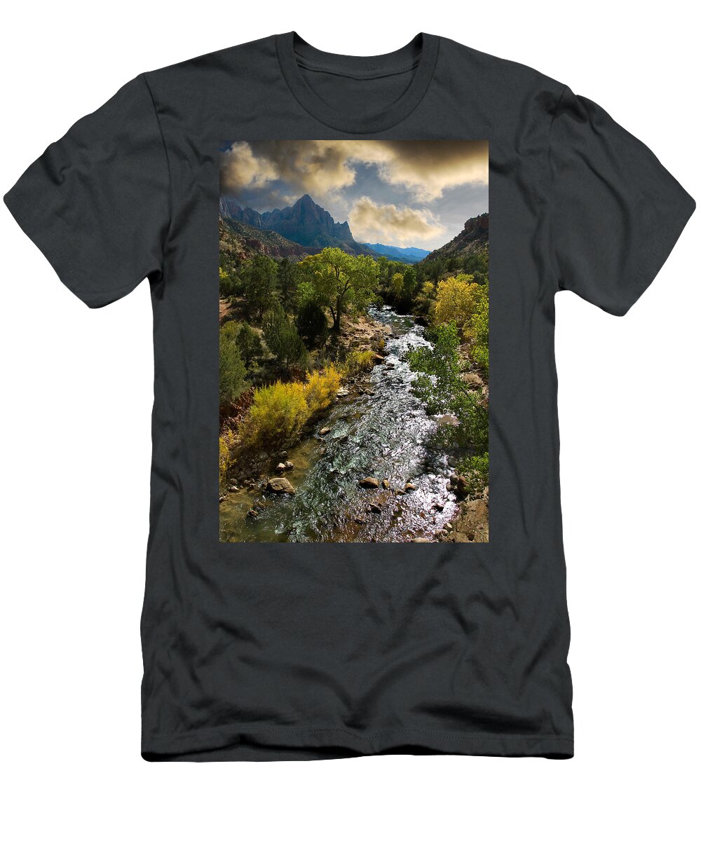 Zion National Park T-Shirt featuring the photograph Zion River by Harry Spitz