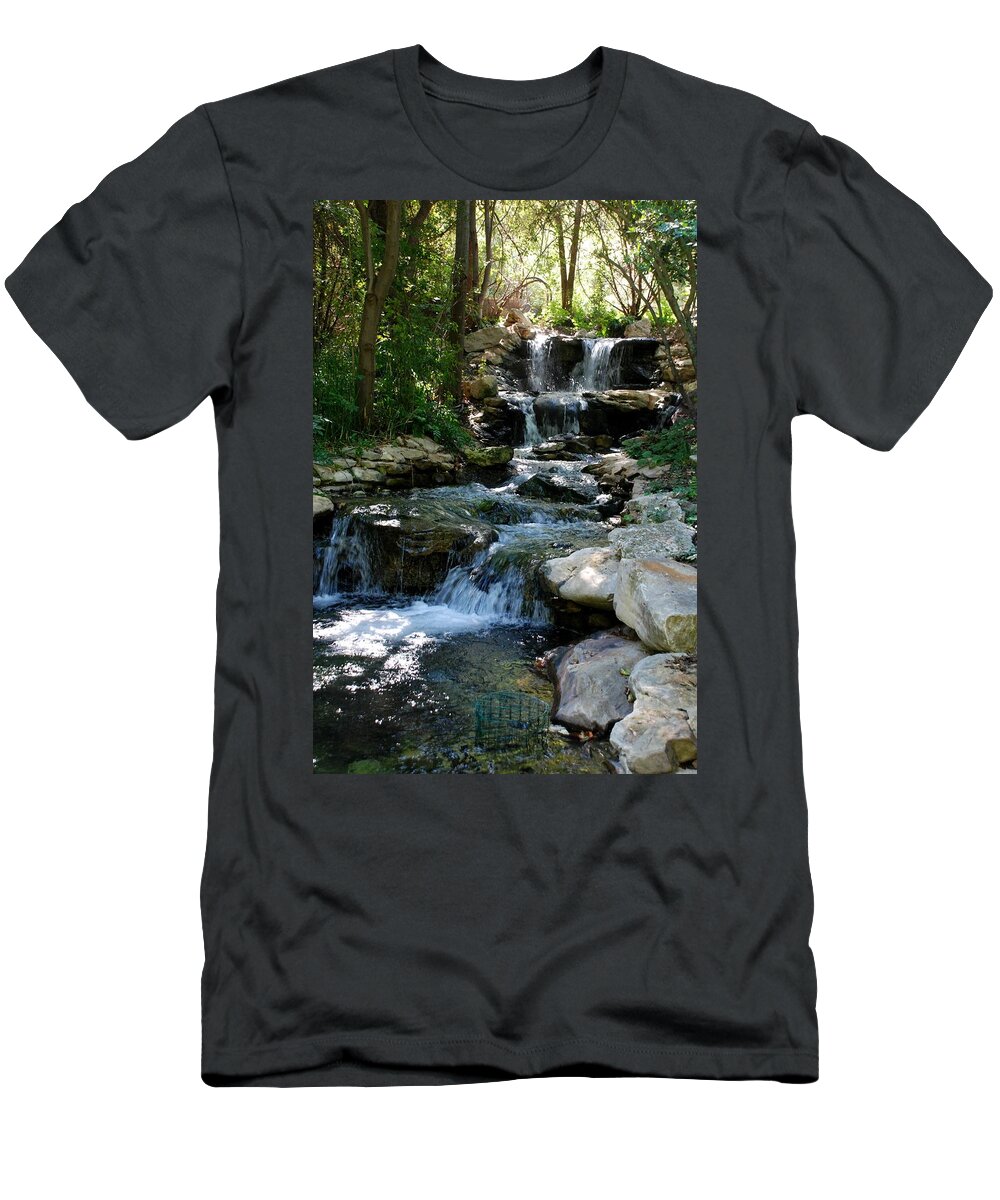 Ft. Worth T-Shirt featuring the photograph Zoo Waterfall by Kenny Glover