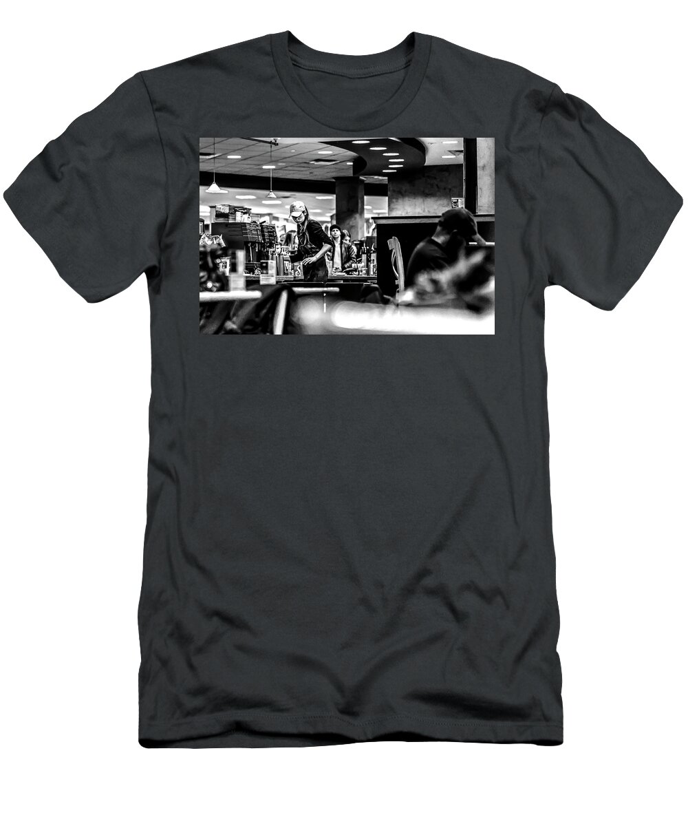 Barista T-Shirt featuring the photograph 035 - Barista by David Ralph Johnson