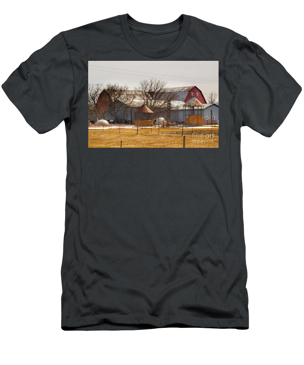 Barn T-Shirt featuring the photograph 0662 - Hidden Red by Sheryl L Sutter