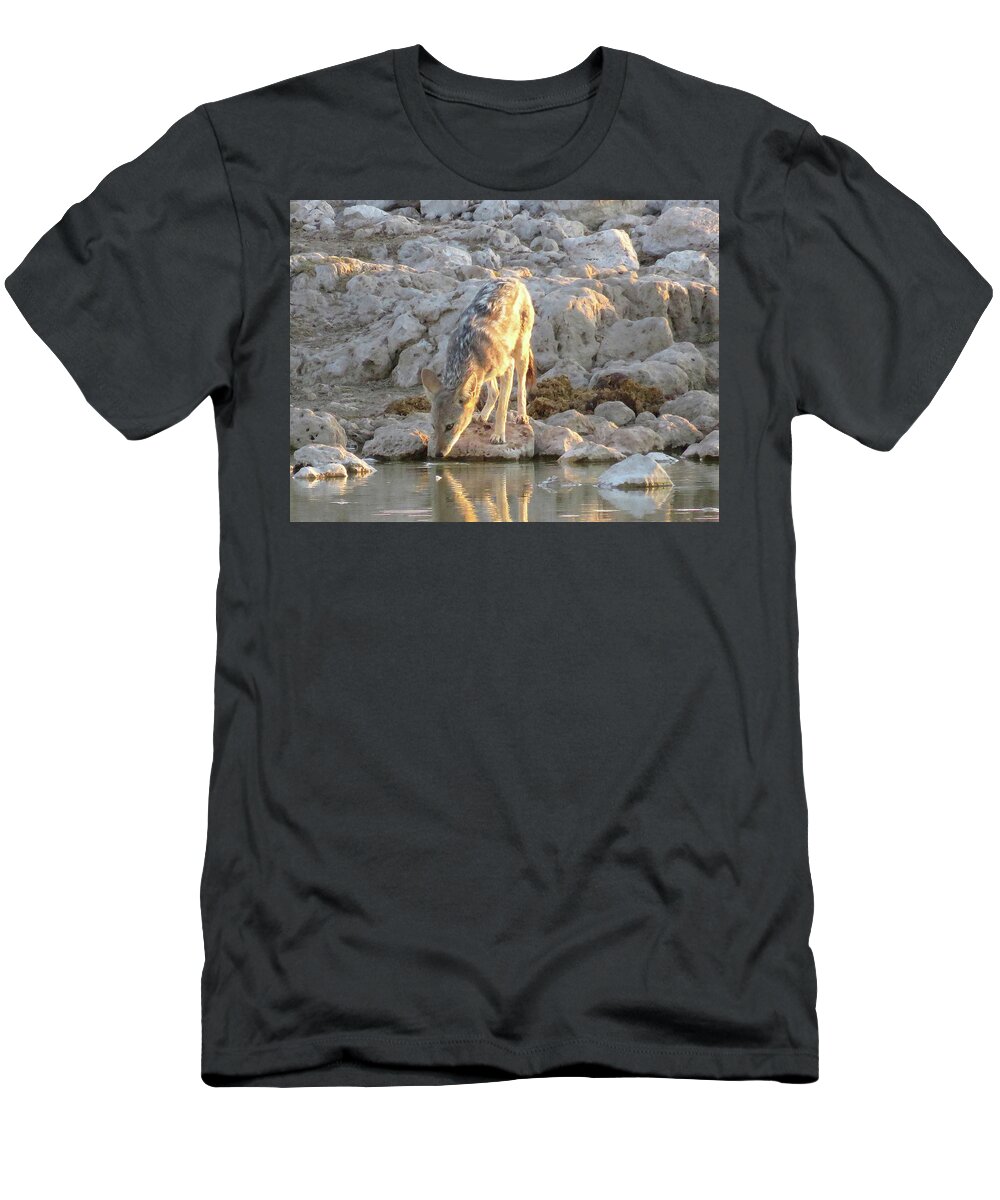 Africa T-Shirt featuring the photograph At the water hole ... by Eric Pengelly