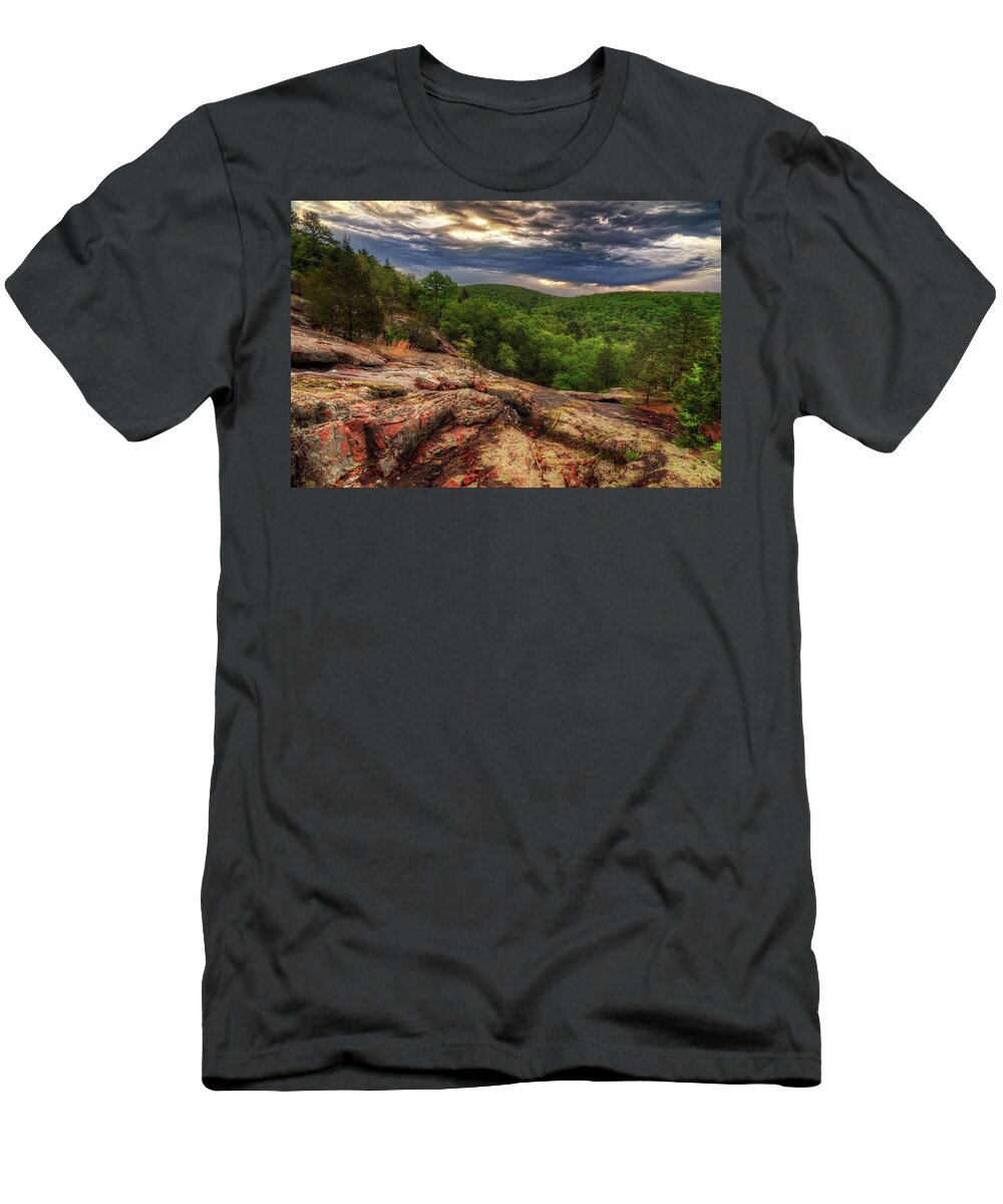 Black Mountain T-Shirt featuring the photograph Black Mountain Falls #1 by Robert Charity