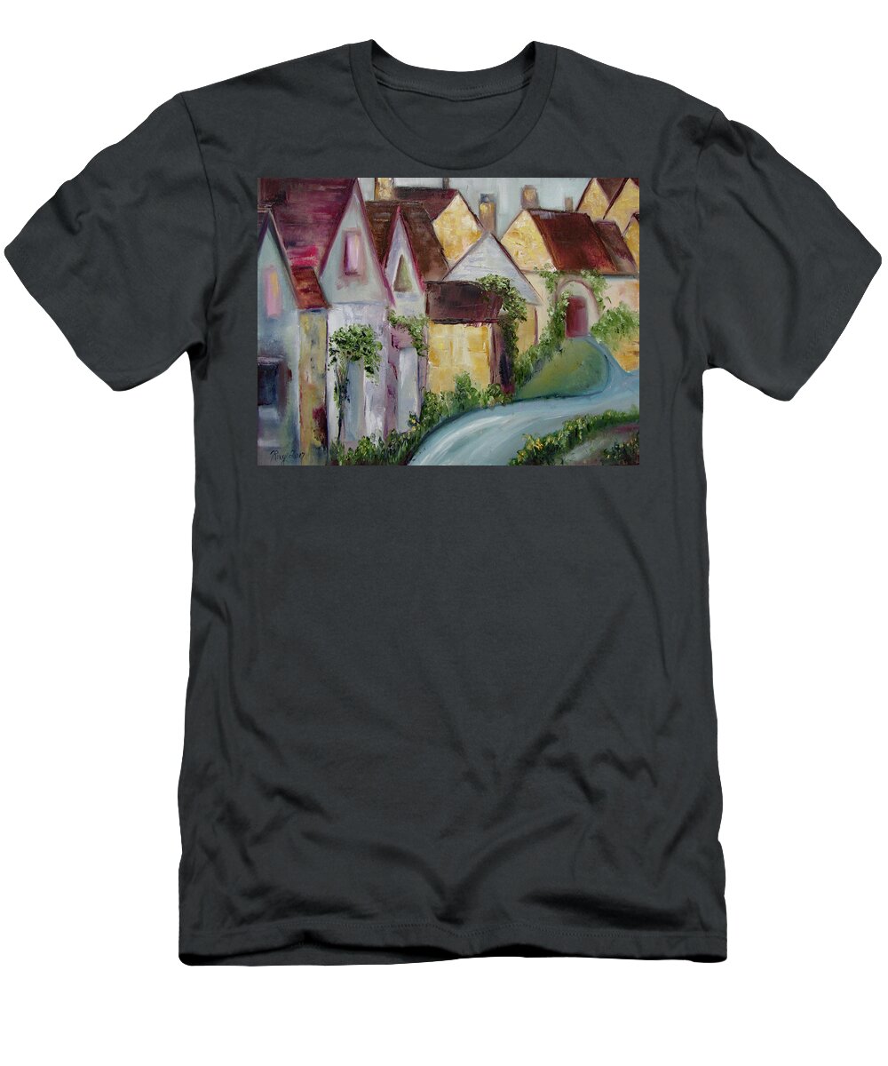 Bourton On The Water T-Shirt featuring the painting Bourton on the Water by Roxy Rich