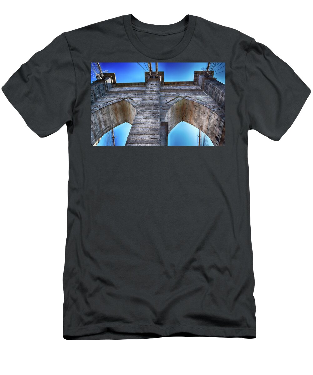 Brooklyn Bridge T-Shirt featuring the photograph Brooklyn Bridge Tower by Dyle Warren