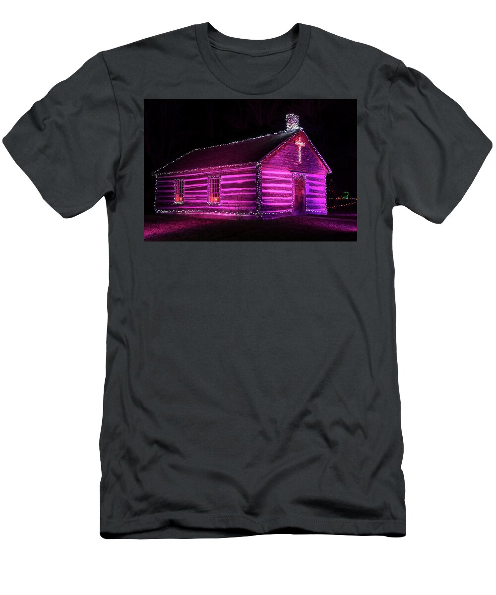 Alight At Night T-Shirt featuring the photograph Christmas Church #1 by David Hook