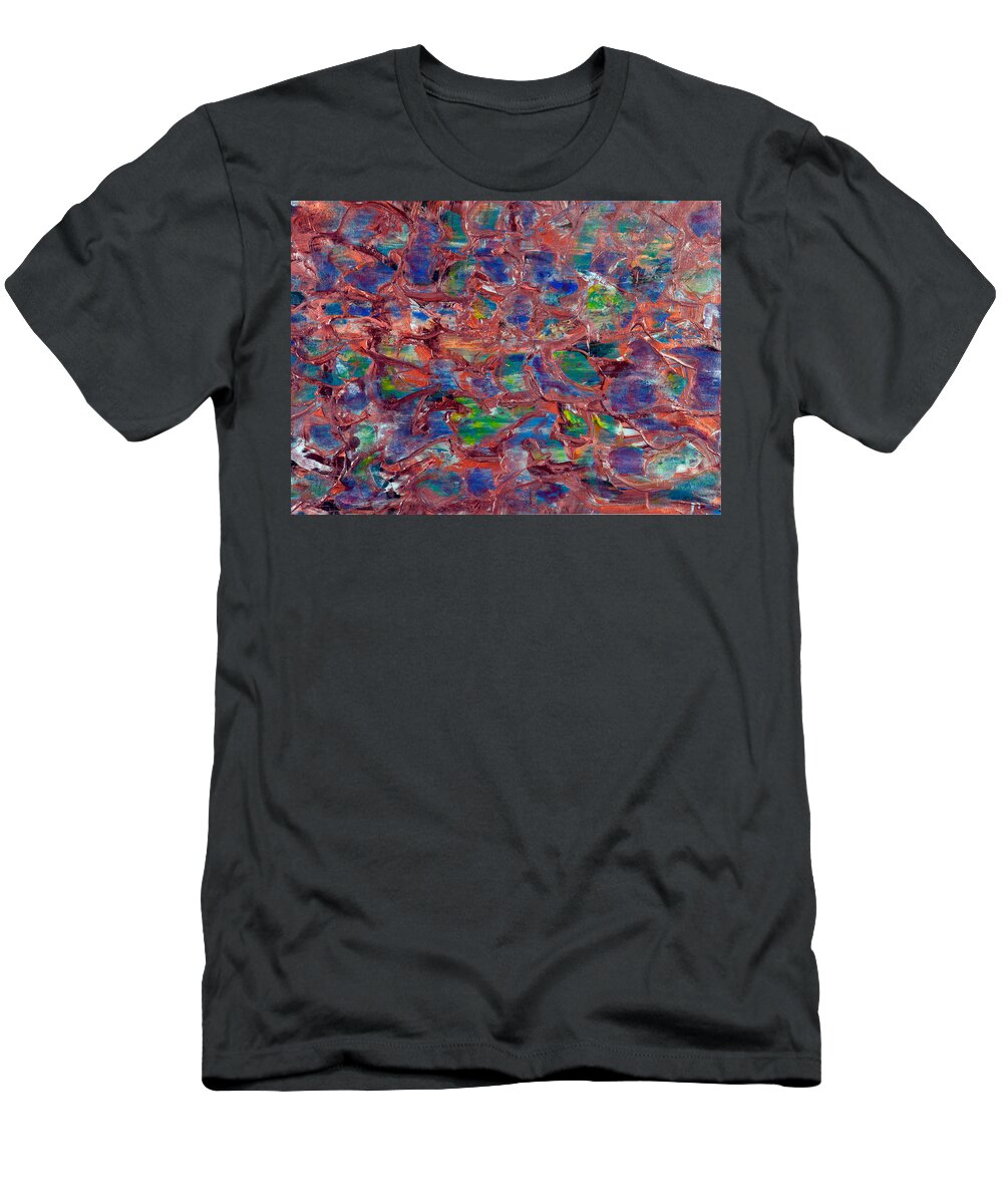 Xi 6 T-Shirt featuring the painting Xi #6 Abstract by Sensory Art House