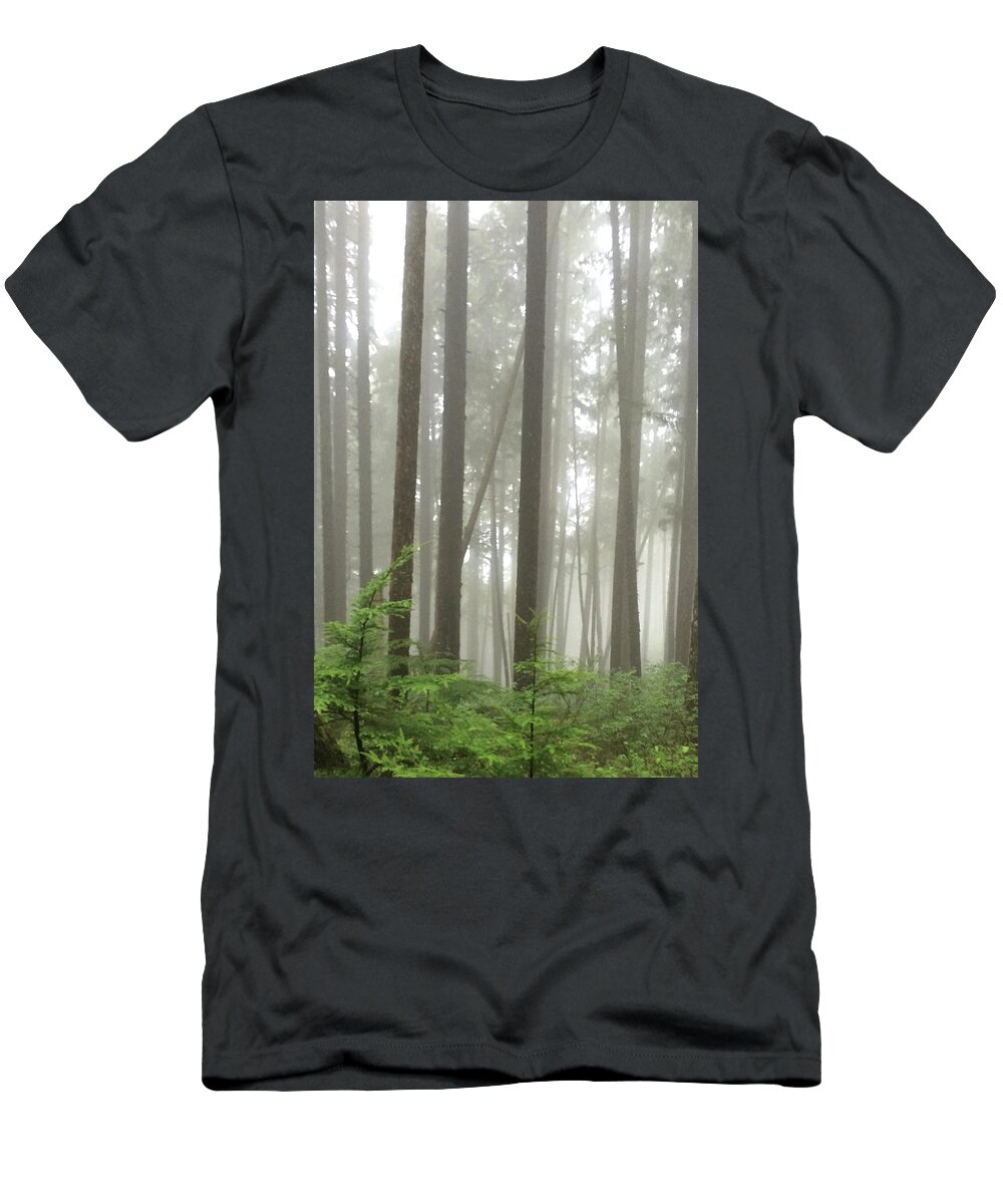 Karen Zuk Rosenblatt Art And Photography T-Shirt featuring the photograph Foggy Forest #1 by Karen Zuk Rosenblatt