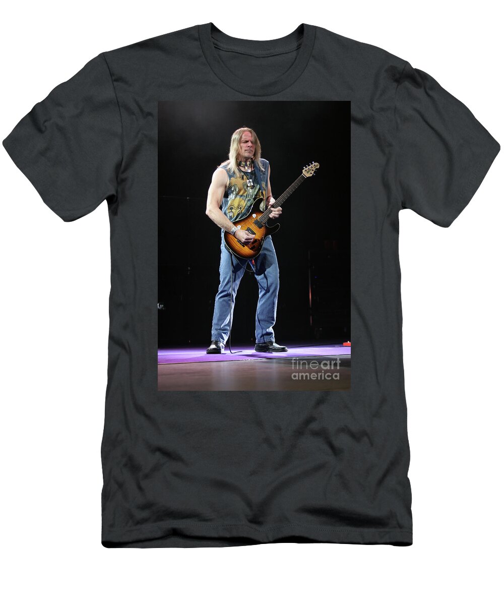 Deep Purple T-Shirt featuring the photograph Guitarist Steve Morse #1 by Concert Photos