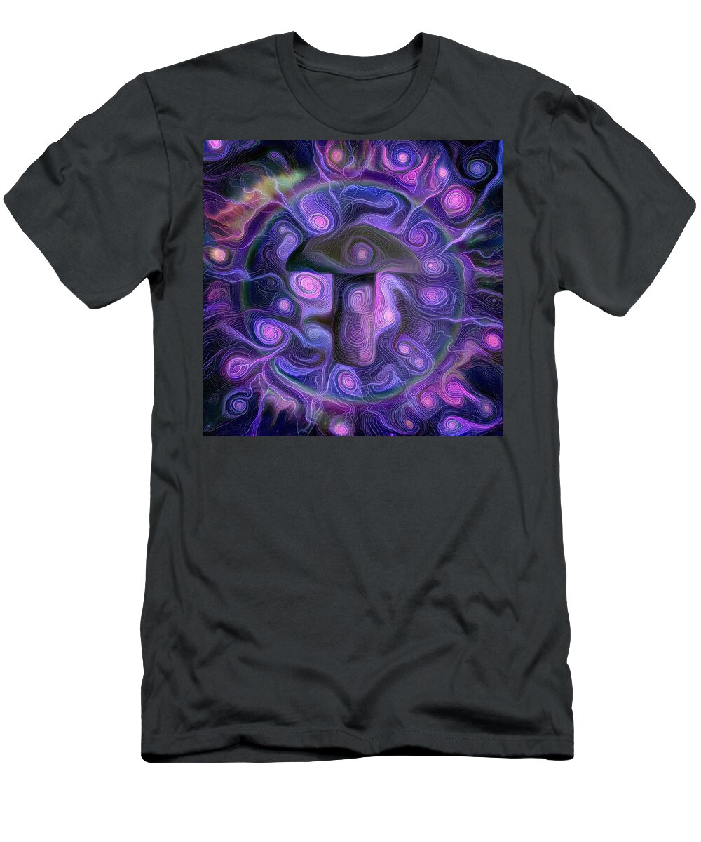 Abstract T-Shirt featuring the digital art Hallucinogenic mushroom #1 by Bruce Rolff