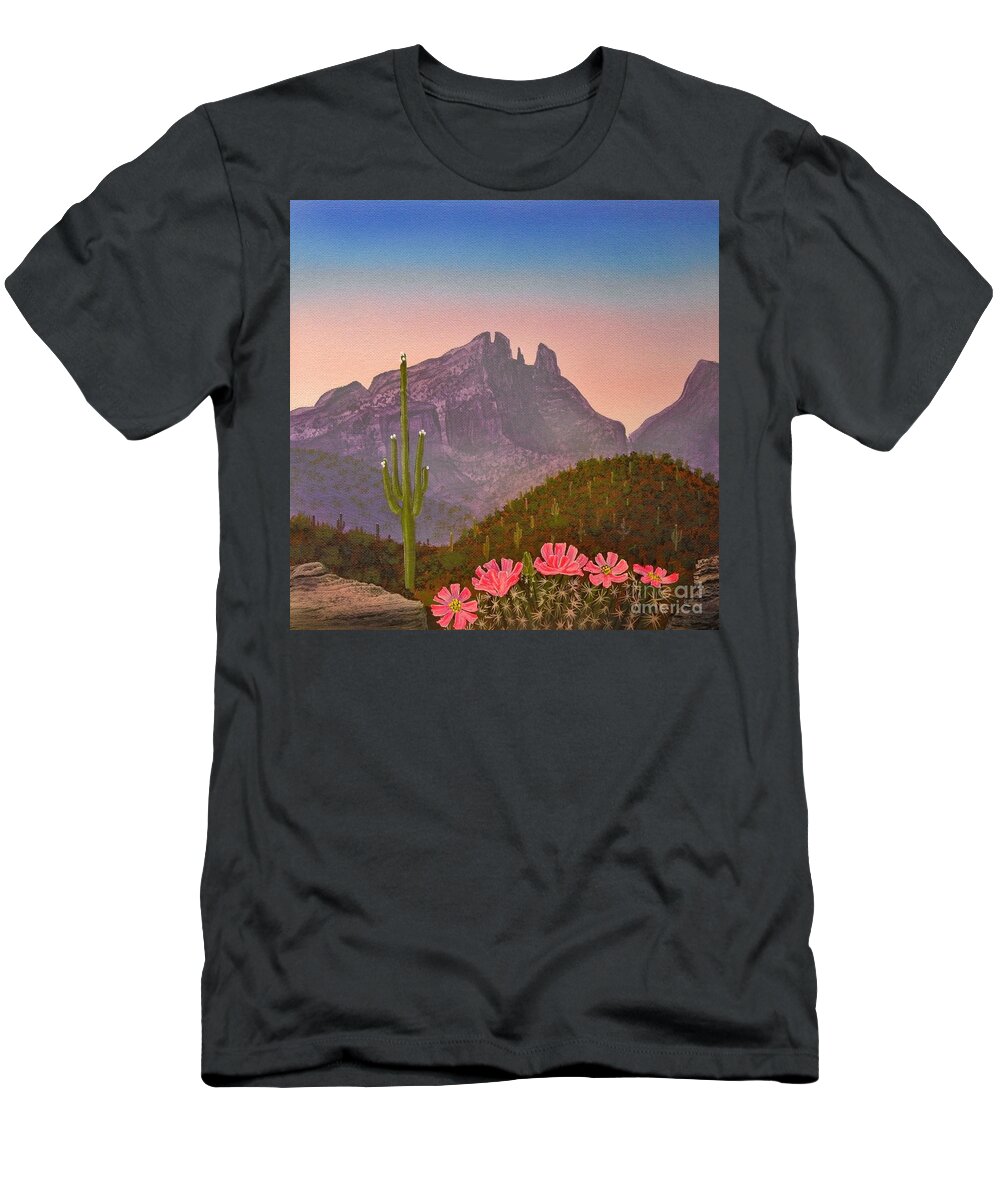 Finger Rock T-Shirt featuring the painting Hog Heaven #1 by Jerry Bokowski